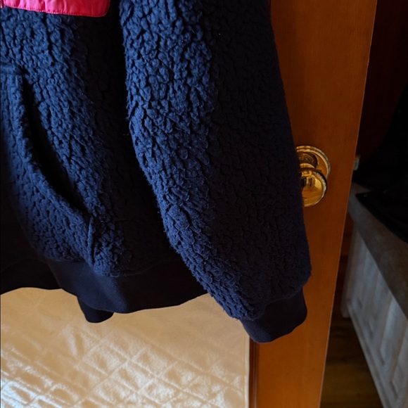 J. Crew Women Fleece Hoodie in Navy and Pink
size Large - Picture 5 of 7